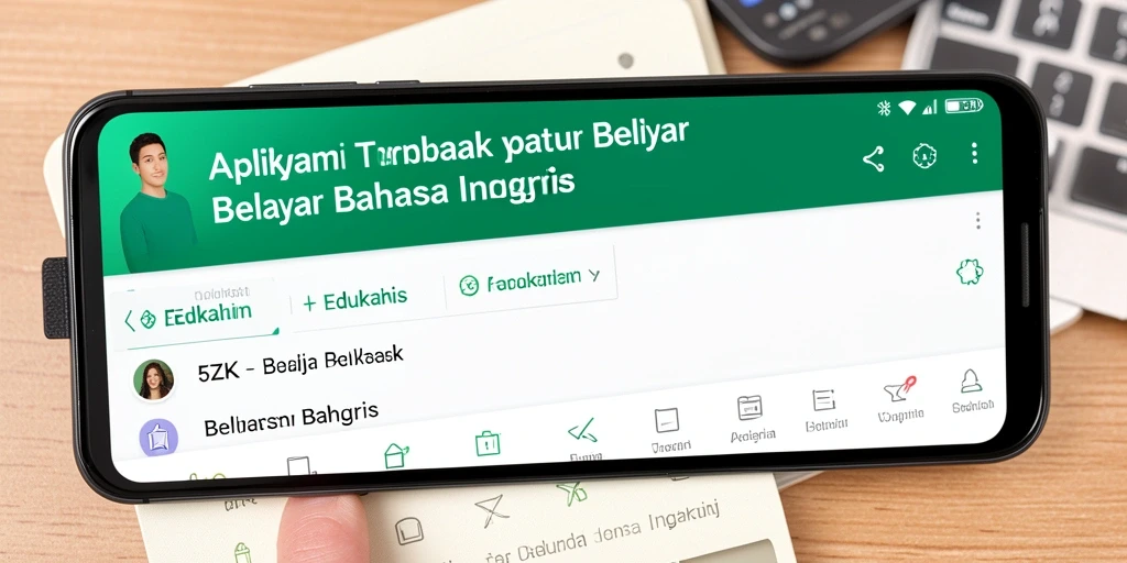 Antarmuka aplikasi 5ZK yang menarik untuk belajar Bahasa Inggris.