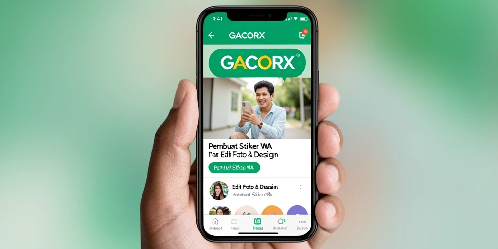 Tampilan antarmuka pengguna GACORX saat membuat stiker WA.