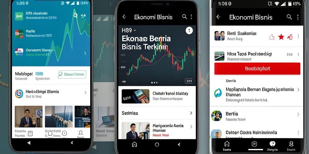Antarmuka H89 yang informatif dan menarik untuk berita ekonomi.