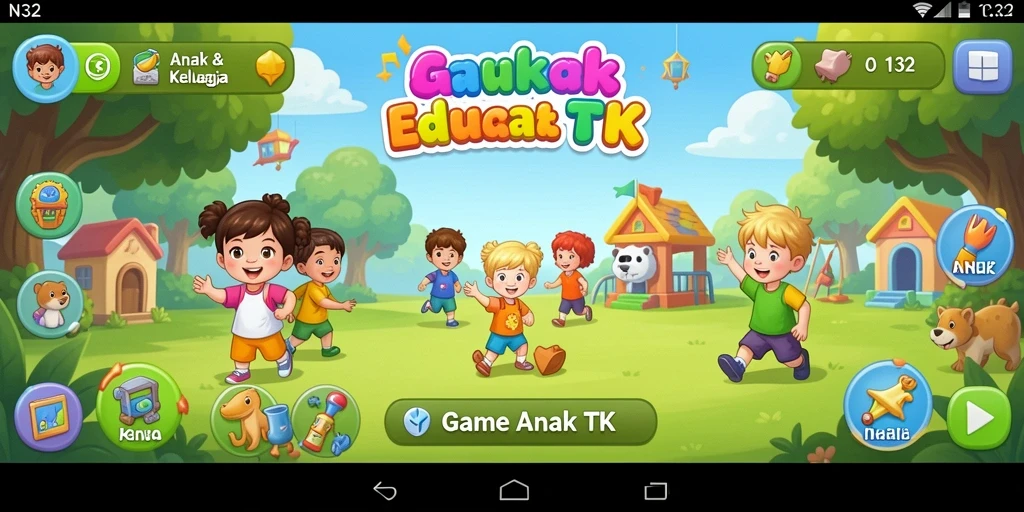 Antarmuka N32 yang ceria dan ramah anak.
