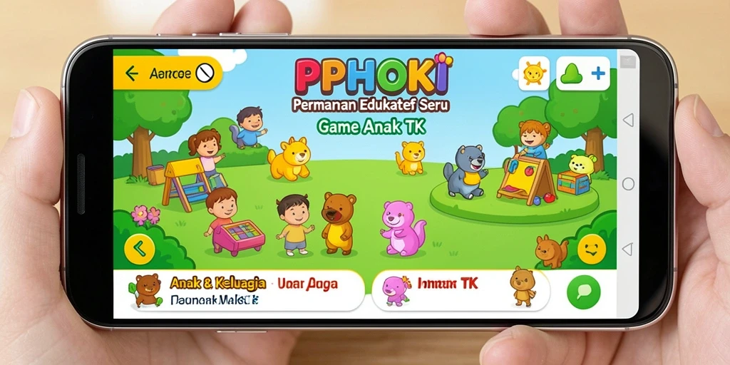 Tampilan antarmuka PPHOKI yang ceria dan interaktif untuk anak-anak.