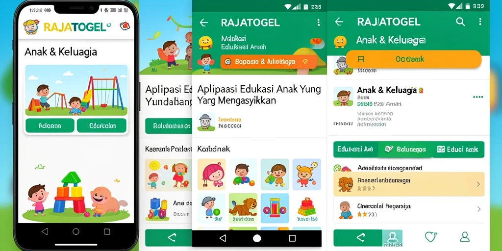 Antarmuka RAJATOGEL yang menyenangkan untuk anak-anak.