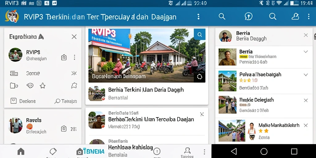 Antarmuka aplikasi RVIP3 menampilkan berita daerah secara menarik.