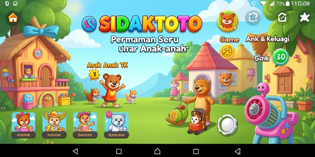 Tampilan antarmuka aplikasi SIDAKTOTO yang ramah anak.