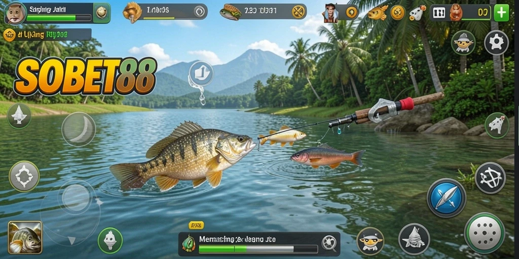 Tampilan antarmuka game Memancing SOBET88 yang menarik dan interaktif.