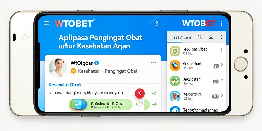 Antarmuka pengguna aplikasi Pengingat Obat WTOBET yang intuitif.